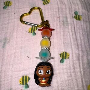 Colorful Moana Keychain with Heart Clip